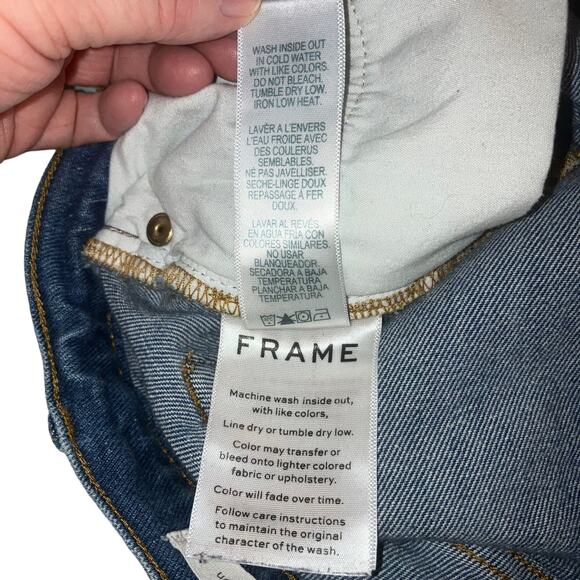 Frame - Le Garcon Mid-Rise Boyfriend Jean in Medium Blue Riley-size 24 - Picture 6 of 14